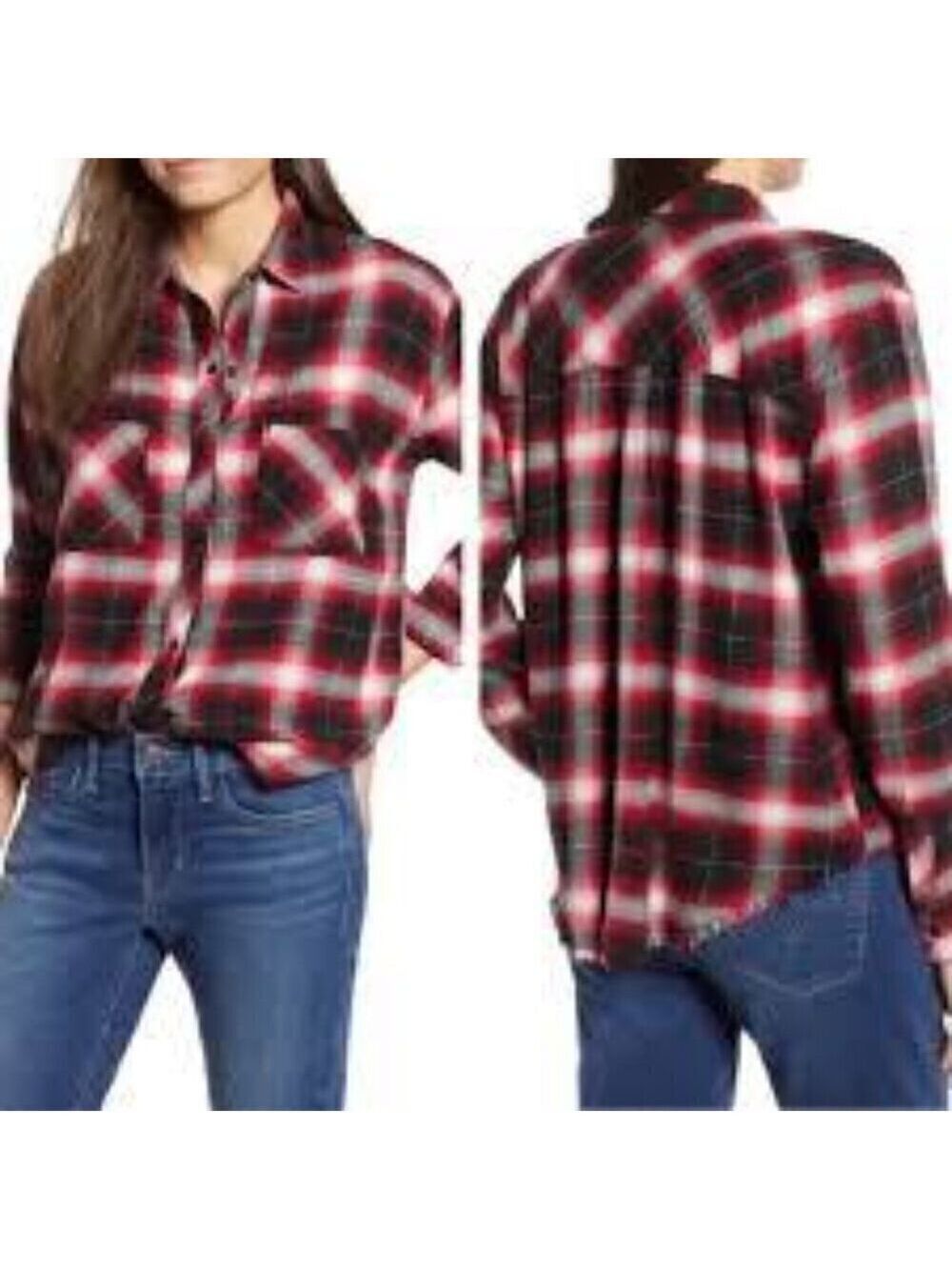 Rails Red Leo Carmine Plaid Button Down Shirt Size M